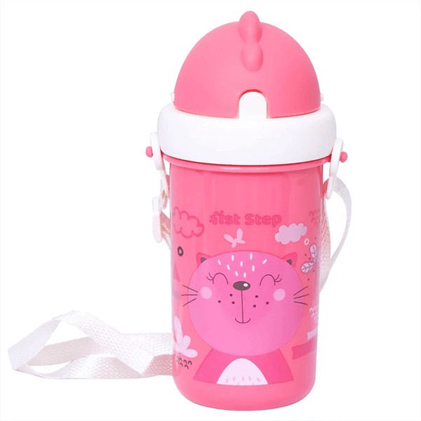 1st Step Straw Sipper with Strap – 360 ML ( Pink )