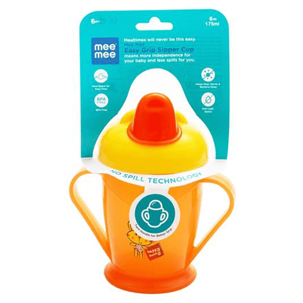 Mee Mee 4010H Easy Grip Twin Handle Sipper Cup Orange – (180 ml)