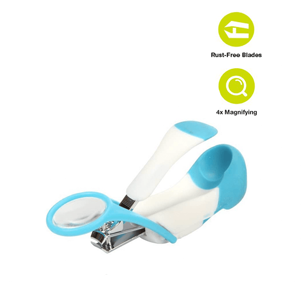 Mee Mee Gentle Nail Clipper With Magnifier – White & Blue