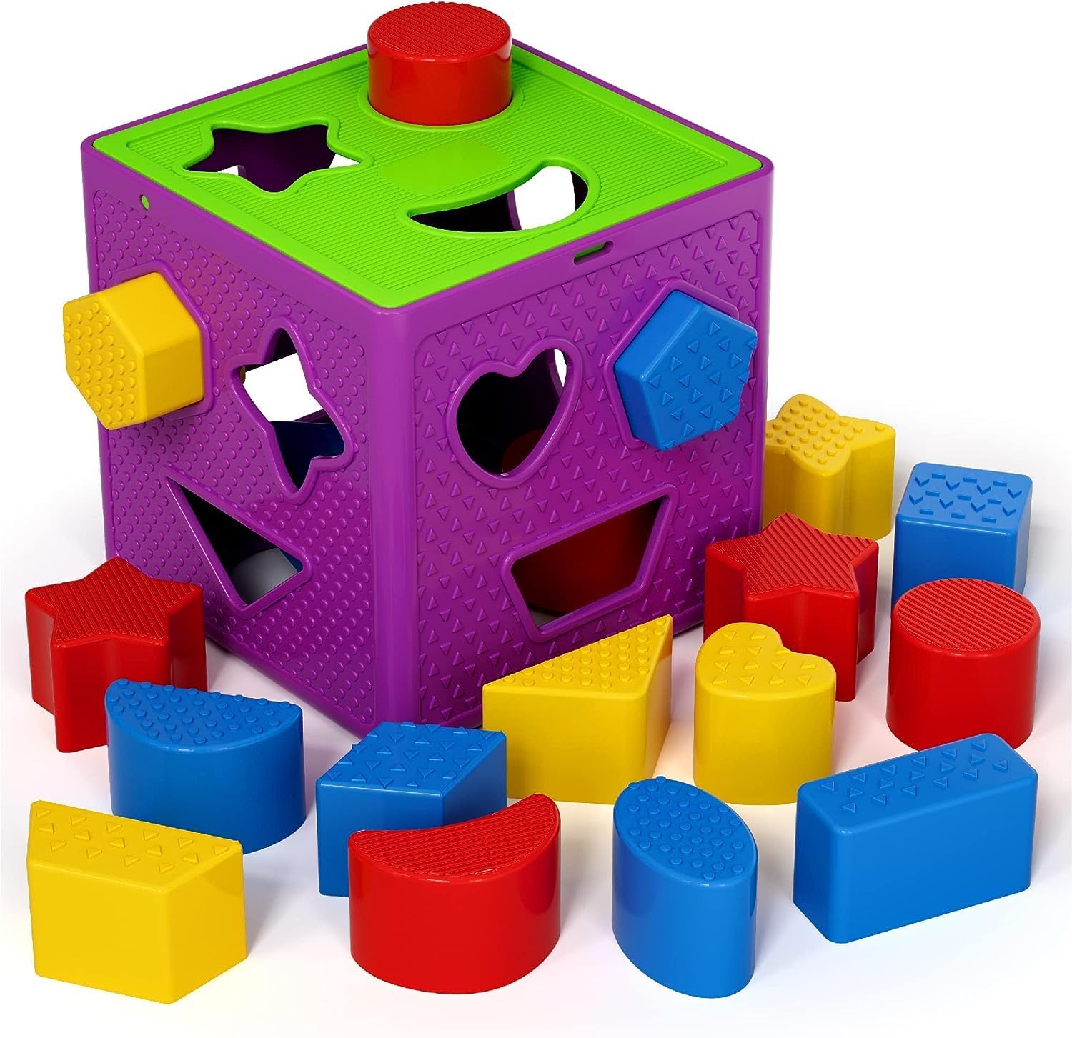 Shape Sorting Cube with 18 Blocks Colorful Sorter Box Activity Toys Baby