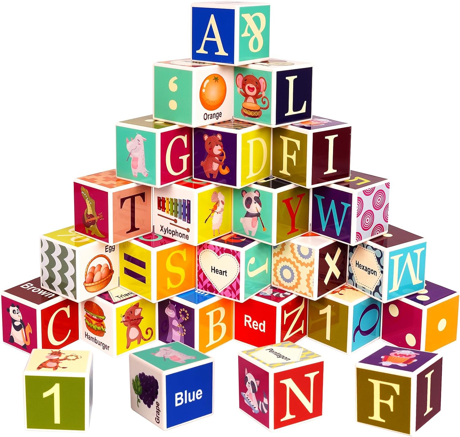 Baby Alphabet Letters and Numbers Learning Block Set