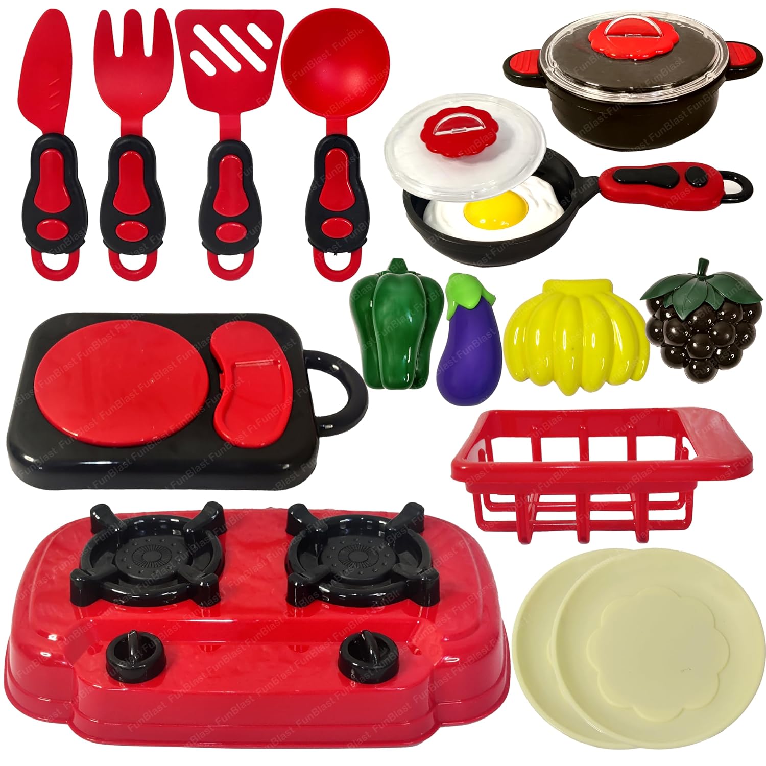 Kitchen Play Set Toys – Cooking Set with Utensils