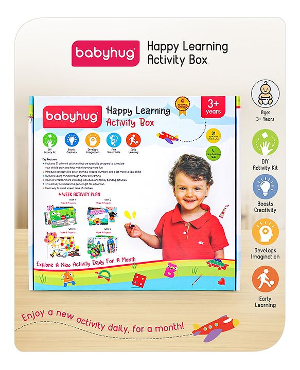 Babyhug Happy Learning Activity Box with 31 Activities – Multicolour