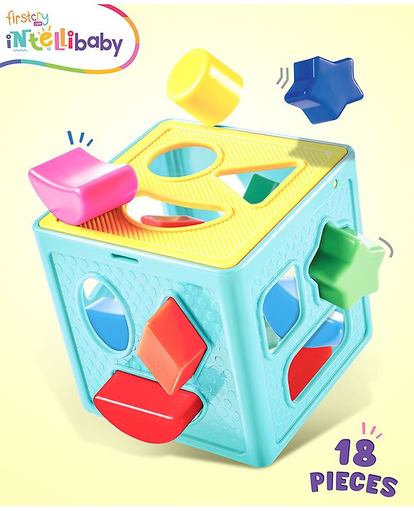 Intellibaby Premium Shape Sorter Cube- Color May Vary