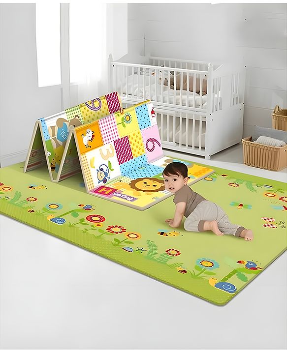 YAMAMA Forest Animal Theme Double Sided Water Proof Extra Large Fordable Foam Baby Play Mat Folding Mat (Design May Vary – Multicolor)