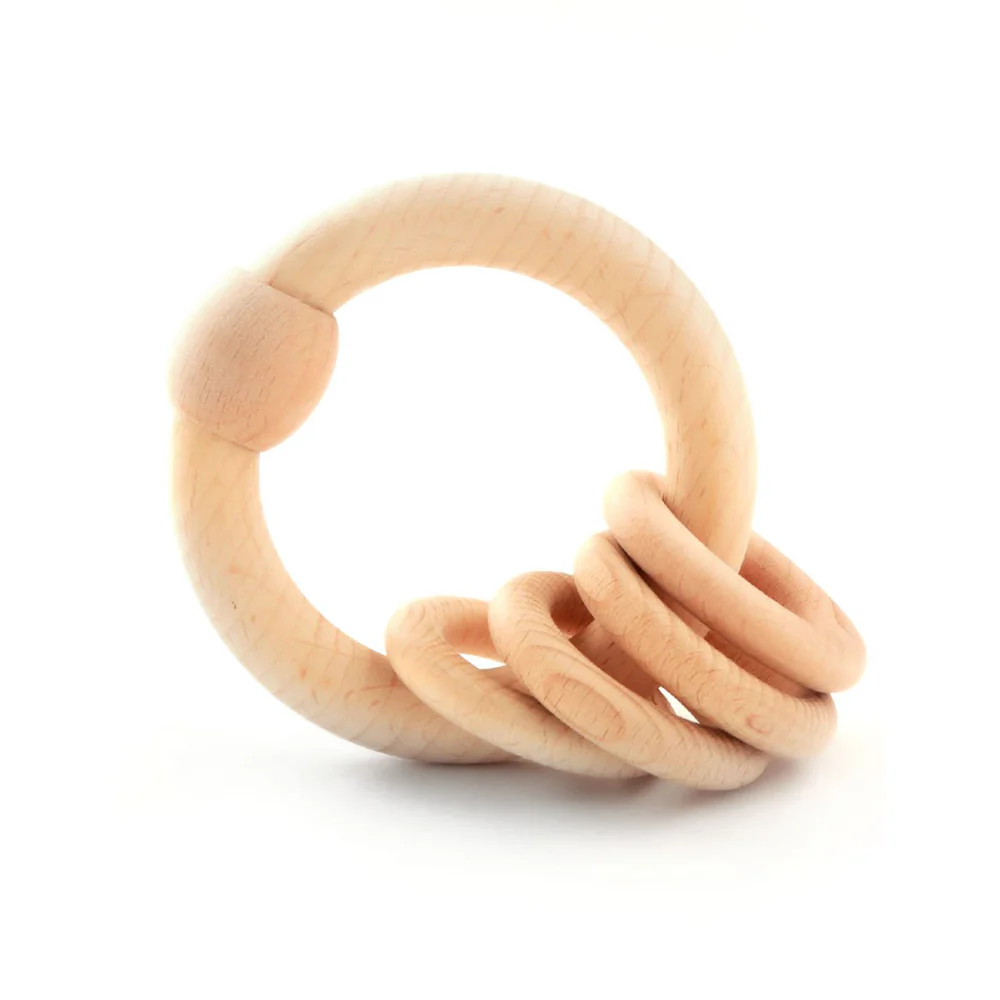 Wooden Rattle – Circular Natural