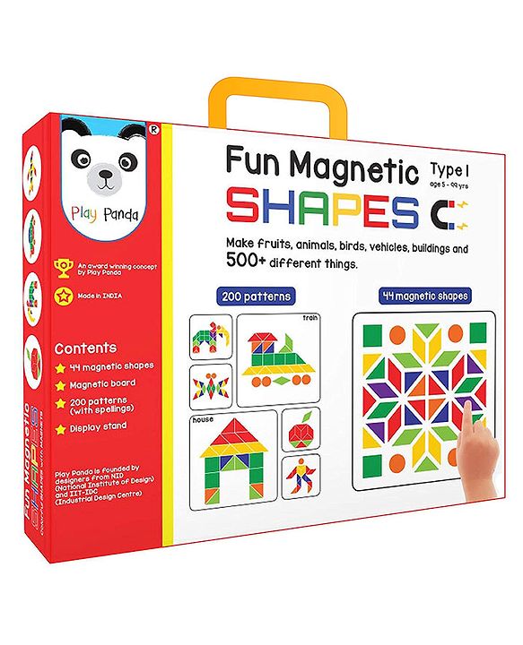 Play Panda Fun Magnetic Shapes Junior Type 1 – 44 Magnetic Shapes 200 designs