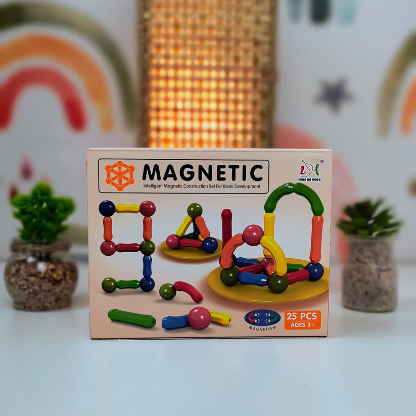 25-Piece Magnetic Building Sticks & Balls Set – Educational Activity Toys for Toddlers, for Kids 3+ Years ( 705-25)