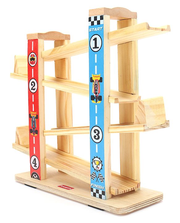 Giggles Wooden Ramp Racer Multicolour – 3 cars